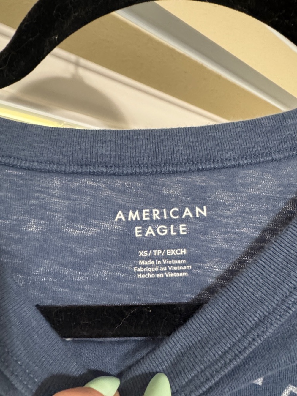 American Eagle Heathered Slate Blue Logo Tee - Picture 2 of 2